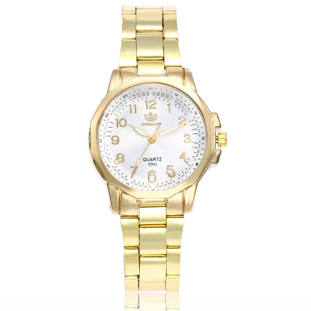 Trendy Unisex Watch New Arrival Quartz Movement Couple Watch Valentine Gift Metal Band Lightweight Stylish Durable Wristwatch