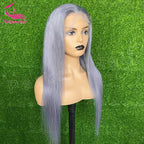 13X4 13X6 Transparent Silver Gray Lace Front Human Hair Wigs 613 Colored Straight Lace Frontal Wig For Women T Part Remy Wig 250
