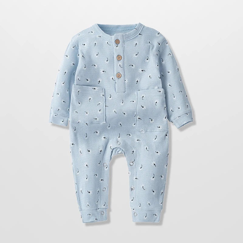 Newborn Baby Romper Heart Polka Dots Print Jumpsuit Toddler Boys Girls Long Sleeve Rompers for Spring Autumn Playsuit