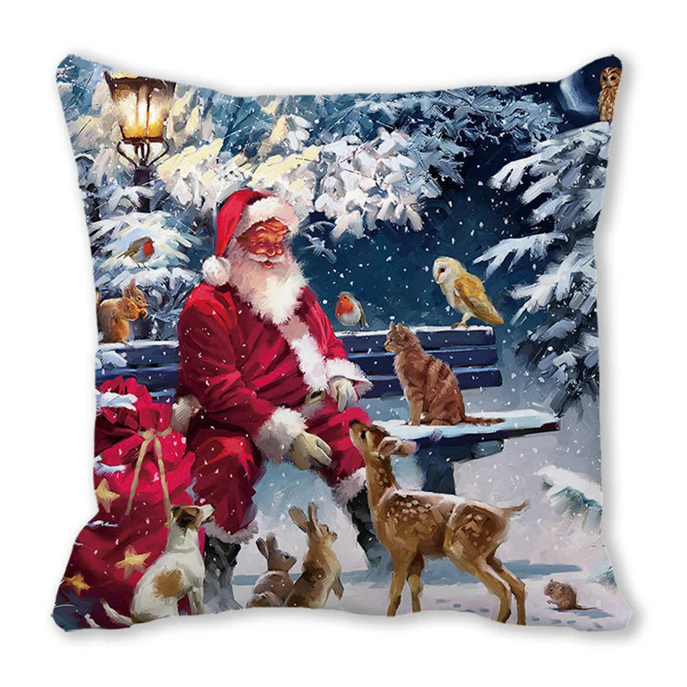 45CM Merry Christmas Cushion Cover Pillowcase 2023 Christmas Decorations for Home Ornament Happy New Year Christmas Decor 2022