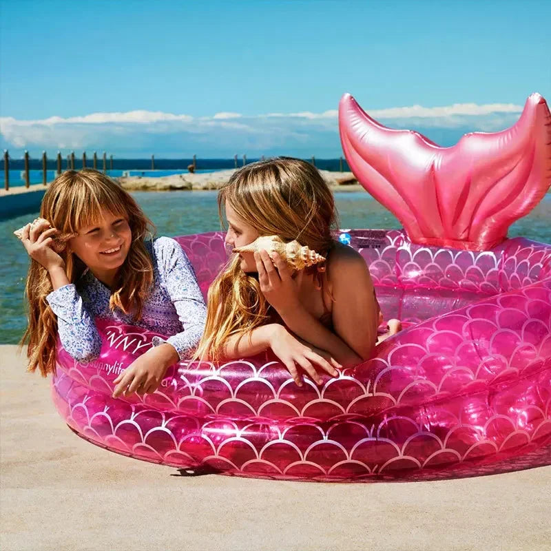 Inflatable Swimming Pool for Kids 150cm Mermaid Water Pool baby Water Paddling Pool Bathtub Circles Pool Party