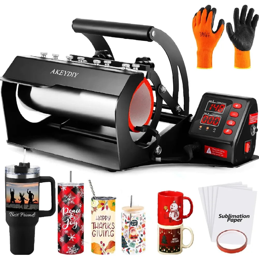 US Shipping Tumbler Heat Press Machine for 30oz 20oz 16oz Sublimation Tumblers Mugs Glass Jars Cans DIY Heat Transfer