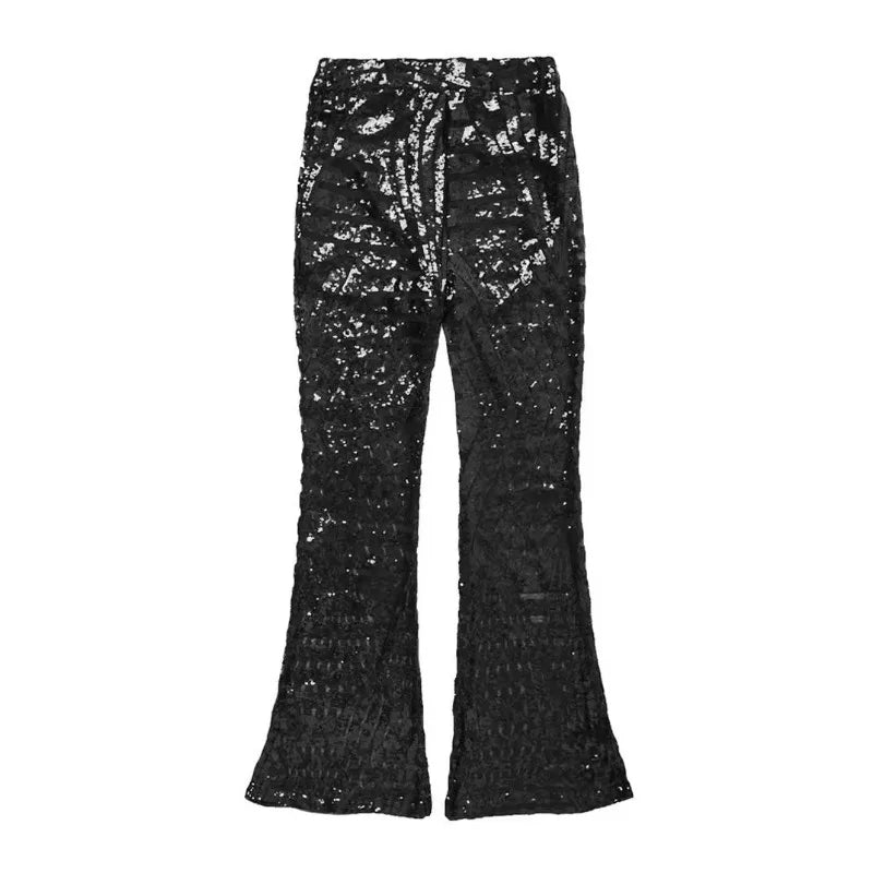 European Summer Wide Leg Flared Pants, Elegant Slim Fit Bootcut Trousers, Versatile Long Pants for Women