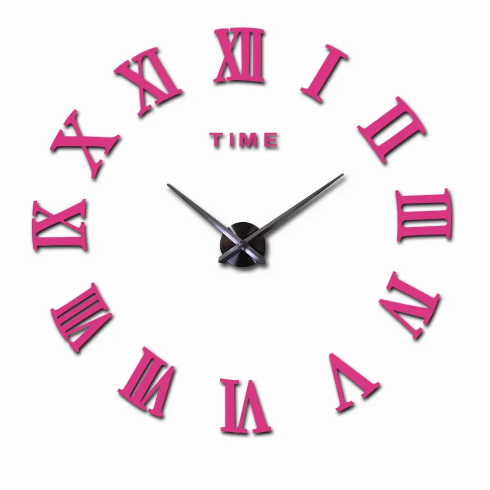 DIY Wall Clock for Home Living Room 80-120cm Modern Style Frameless 3D Wall Clock Acrylic Mirror Stickers Hotel Room Decoration