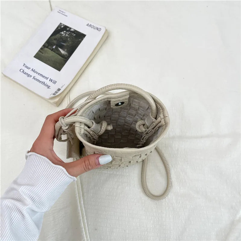 Women's Bag PU designer luxury bags woman 2026 Shoulder bags Fashion niche woven minimalist crossbody bag Wallet
