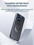 Shockproof Case for iPhone 17/16/15/14/13/12/11Pro Max Quad-Style Motorbike / Bicycle Phone Holder/Car Mount with Lock-in Design
