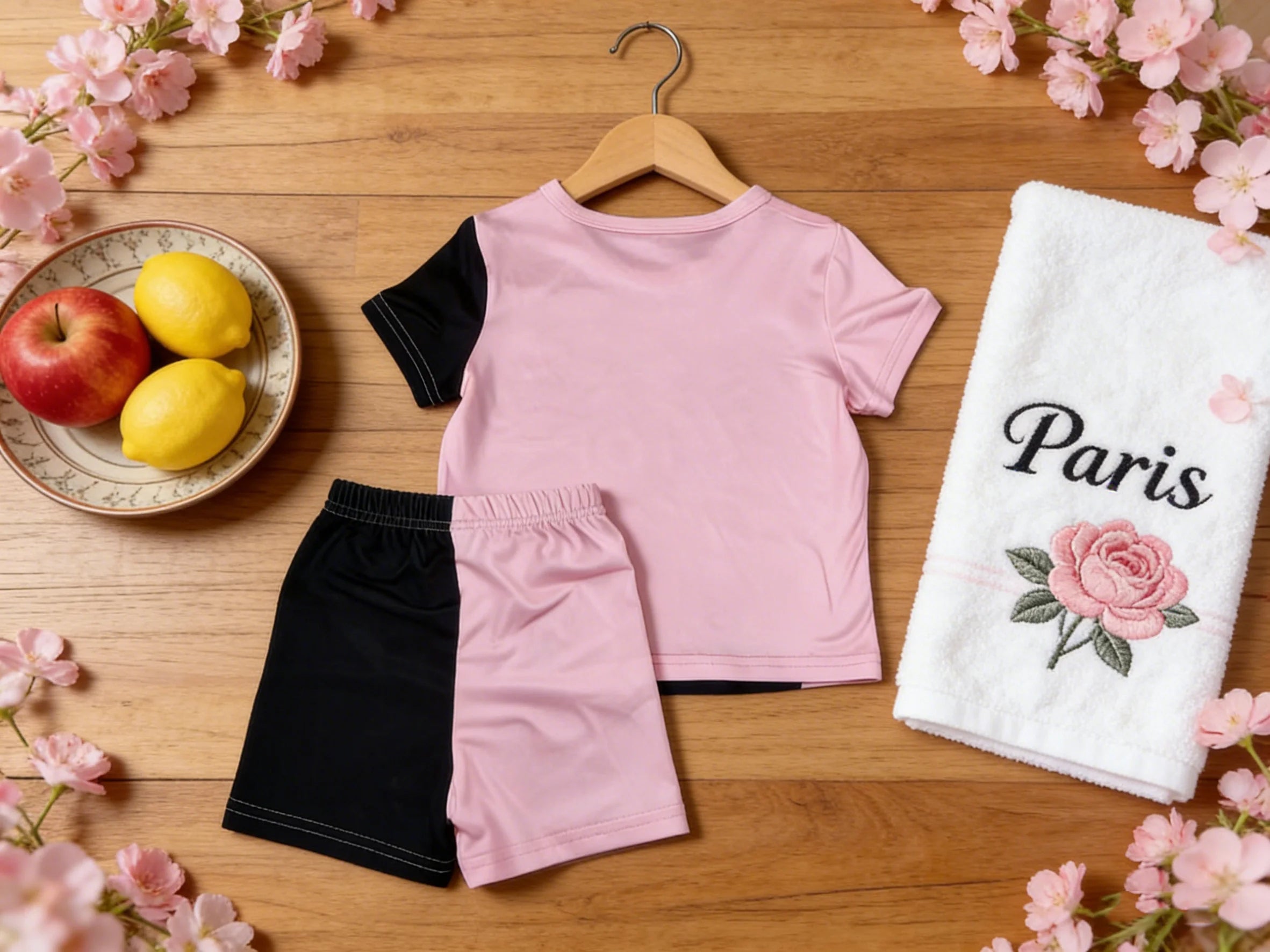 Pink-Black K-POP Set: Girl’s Idol-Style Trendy Outfit