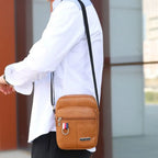 Fashion PU Leather Men's Bag Casual Waterproof Large Capacity Shoulder Messenger Bags Brown Black Handbag Multifunctional