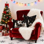 Christmas Cartoon House Embroidered Throw Pillowcase Universal Multi-Size Cushion Cover 30x50cm 45x45cm for Multi-Room Decor