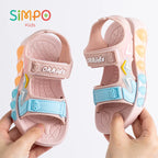 1 Pair Sport Sandals For Boys And Girls Summer Outdoor Soft Bottom Breathable Lightweight Casual Beach Shoes With Hook & Loop