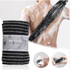 1PC New Japanese-style Exfoliating Washcloth – Household Bath Scrubber, Unisex Long Bath Mitt for Foaming and Back Cleansing