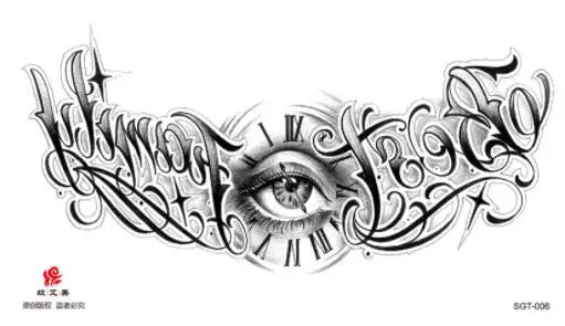 Disposable Tattoo Sticker, Fake Tattoo for Woman, Waterproof Body Art Tattoo for Couples Letter Lotus Flower Temporary Tattoo