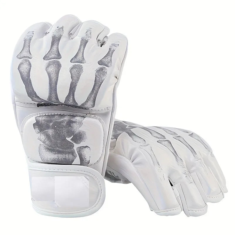 1 Pair of Pu Boxing Gloves Mma Gloves Half Finger Sandbag Taekwondo Muay Thai Gloves Professional Boxing Training Equipment