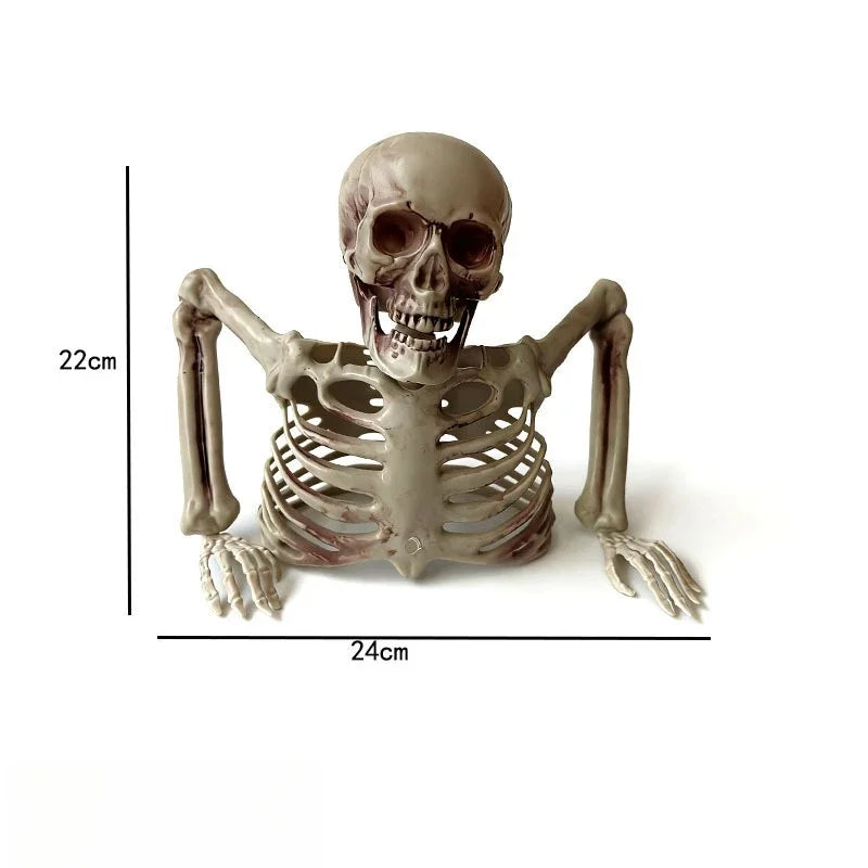Horror Half Body Skeleton Ornament Halloween Buried Skull Bones Decor Graveyard Prop Desktop Outdoor Party Decor Supplies 2027