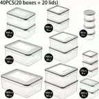 40 Pcs Food Storage Containers With Airtight Lids Modern Clear Plastic Meal Prep Lunch Boxes Leakproof Stackable Container Set For Meal Prep Leftovers Kitchen Pantry Refrigerator Organization Housewarming Gift