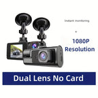 2 Camera Dash Cam W/ IR Night Vision Loop Recording & 2" IPS Screen 1080P ， DVR recorder, video recorder, Vehicle DVR
