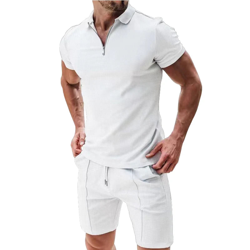 2024 new men's sportswear short sleeved T-shirt and sports shorts summer casual jogging pants set men's two-piece set