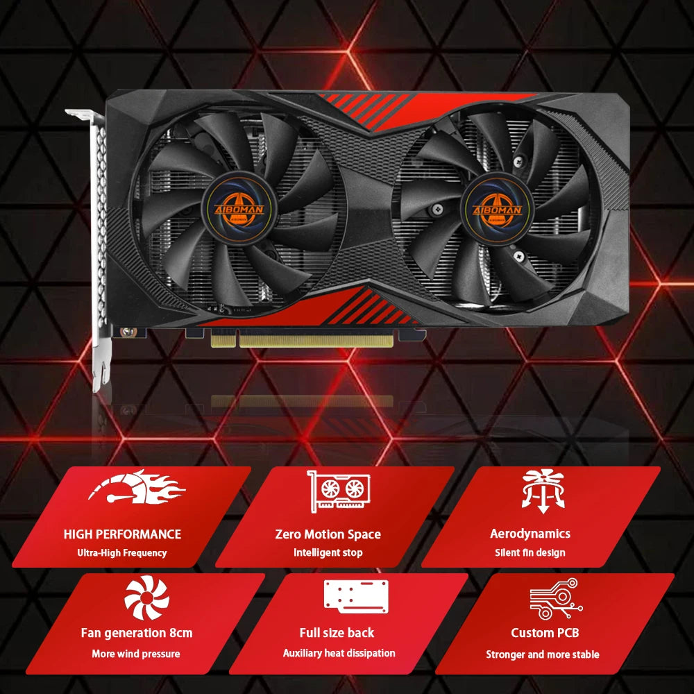 AIBOMAN Graphics Cards GeForce RTX 3060 12GB NVIDIA GPU GDDR6 192bit 8Pin PCI-E 4.0 x16 rtx3060 12gb Suitable for gaming