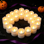 24Pcs/Set Flameless LED Candle Creative Wishing Led Tea Light Warm White Flameless Candle Halloween Christmas Decor Candle Light