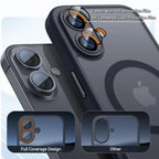 Magnetic Luxury Armor Shockproof Case For iPhone 17 Air 16 15 14 13 12 11Pro Max Magsafe Wireless Charge Matte Translucent Cover