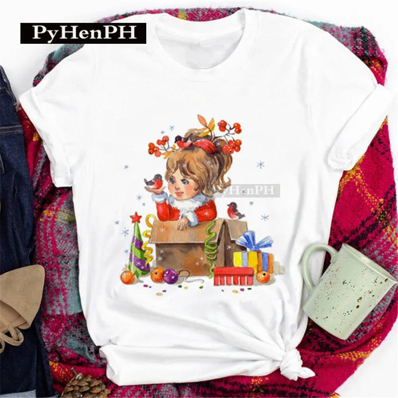 Merry Christmas T Shirt  Personalized and Exquisite Christmas Gift T-shirts and Clothes Women Clothing Aesthetic Clothes