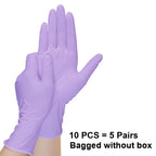 50/100pcs Purple Nitrile Gloves Disposable Powder Free Exam Gloves 5X Stretchable Soft Touch Medical Grade for Kitchen Laborator