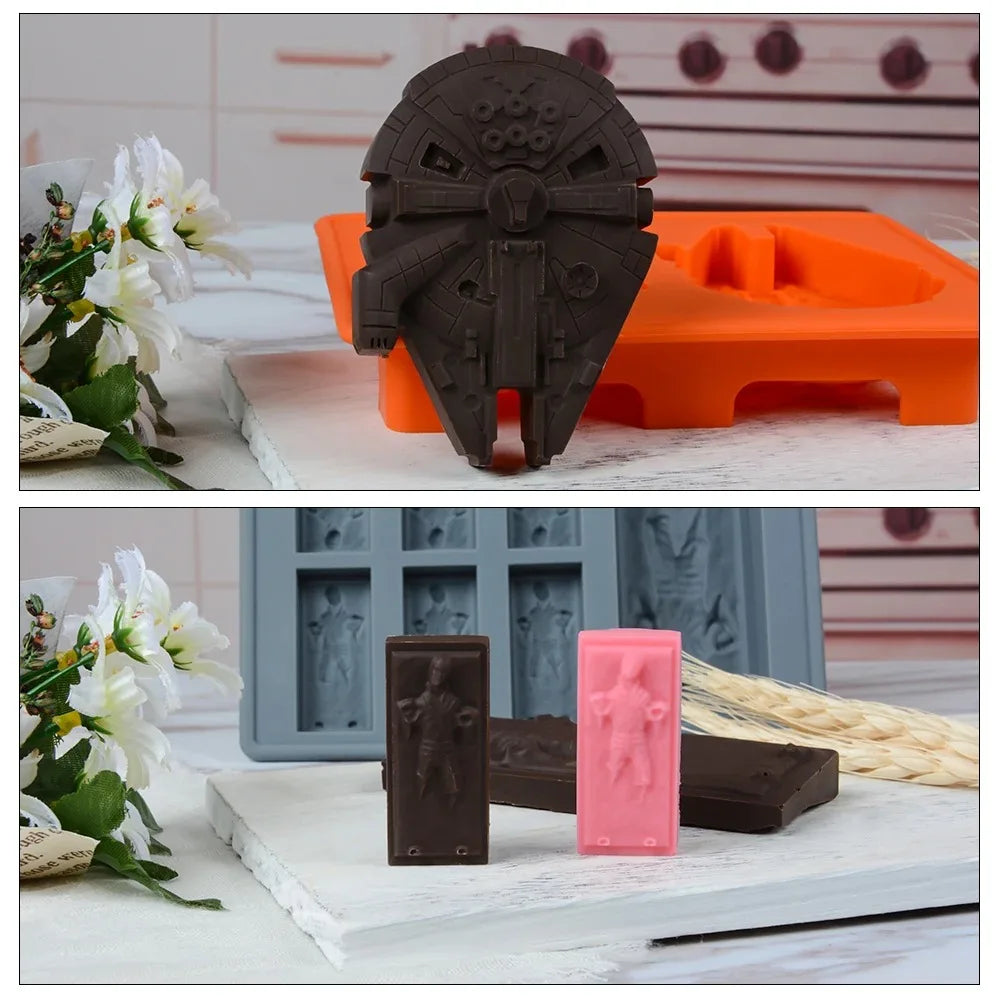 3D Cartoon Silicone Mold for Baking Chocolates Gummy Candy Jello Ice Cube Soaps Gypsum Form Plaster Mould for War Fans