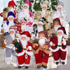 Christmas Decorations 30cm Sitting Santa Claus Gift Window Display Ornament