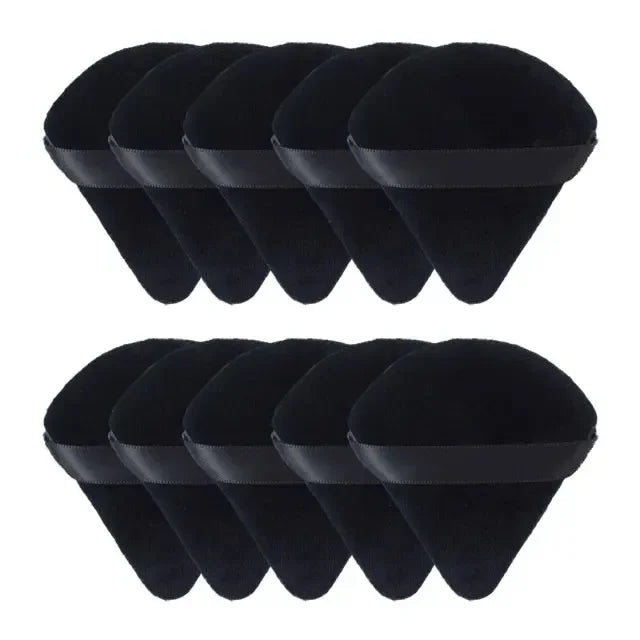 2/5/10/20Pcs Triangle Velvet Powder Puff Pizza Flours Mini Face Makeup sponge Cosmetics Washable Lightweight Makeup Tool