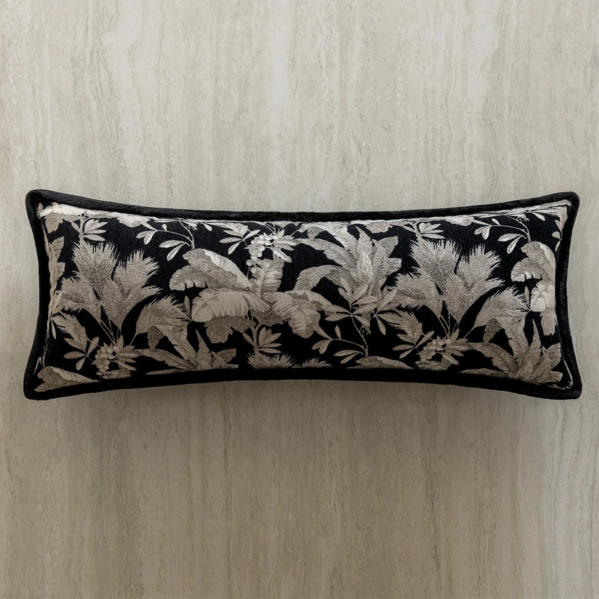 35x90cm Long Leg Clamp Pillow Cover Waist Pillowcase Black and White Luxurious Jacquard Cushion Cover for Headboard Bedroom