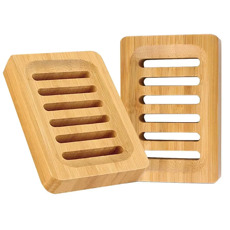 Bamboo Case Tray Wooden Prevent Mildew Drain Soap Box Natural Bamboo Dishes Bath Soap Holder Container Bathroom Washroom Tools