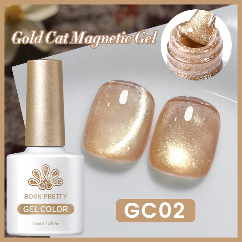 BORN PRETTY 10ml Cat Magnetic Gel Sparkling Semi Permanent Soak Off Manicure UV Gel Nail Art Varnish Autumn Winter Gel Nails