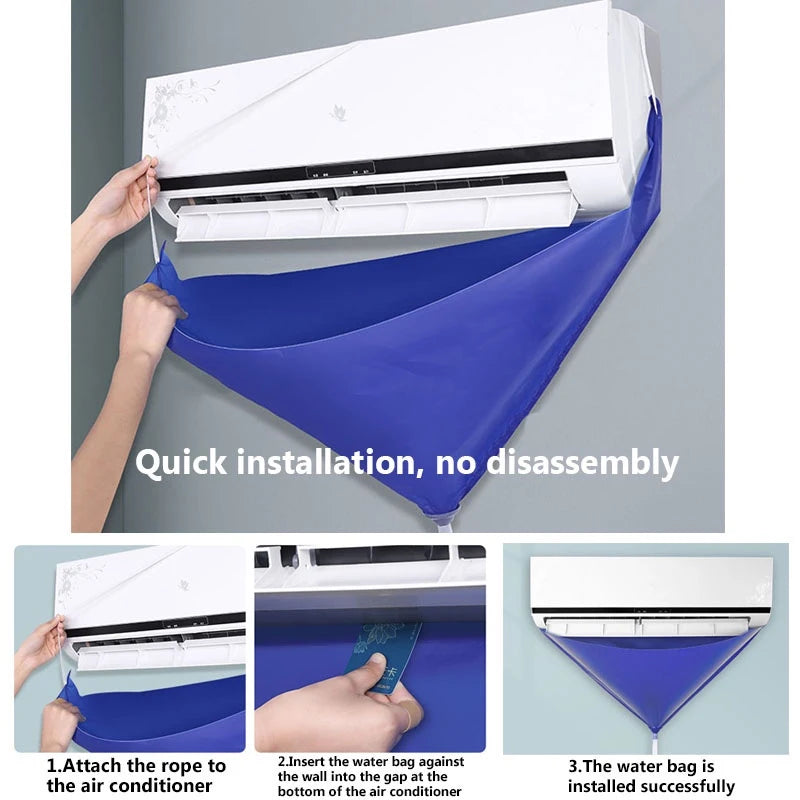 100cm Thickened Cleaner Air Coditioning Cleaning Cover Bag PVC with Water Pipe Home 1-1.5P Split Hanging Air Conditioner Tools