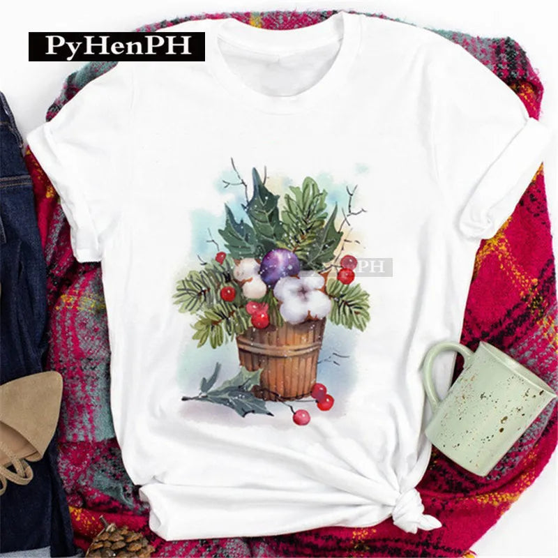 Merry Christmas T Shirt  Personalized and Exquisite Christmas Gift T-shirts and Clothes Women Clothing Aesthetic Clothes
