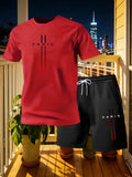 Summer Men's Sportswear Set Short Sleeve T-shirt and Pants Casual 2-piece Set Running and Fitness Sportswear
