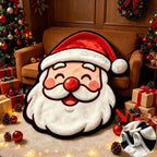 VIKAMA Shaped Santa Claus Throw Blanket with Smiling Face and Beard Fun Christmas Blanket for Couch Bed and Holiday Gift