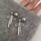 Elegant Red Zircon Butterfly Drop Earrings for Women Temperament Sweet Metal Bow Earrings Fashion Charms Jewelry Accessories