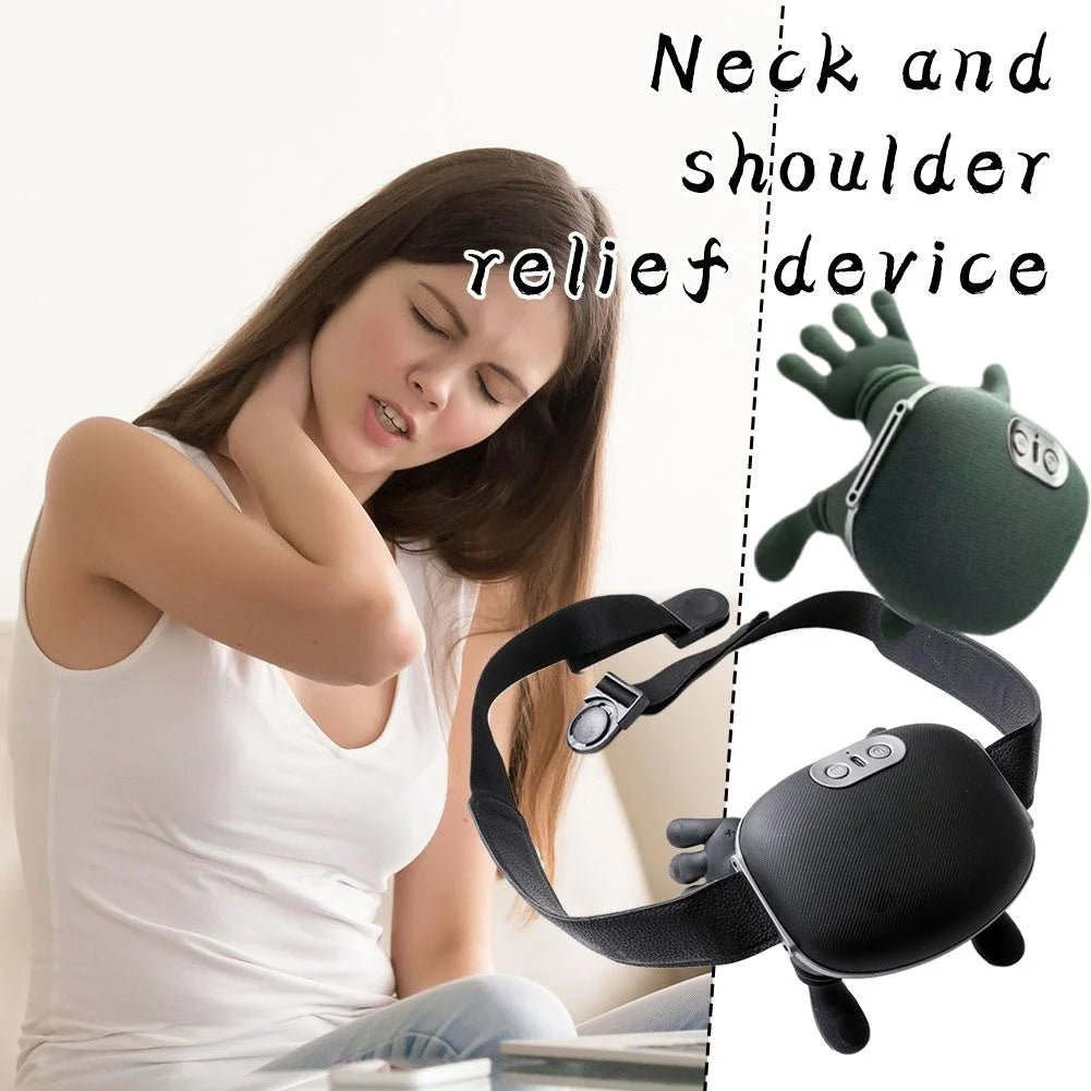 Bionic Shiatsu Neck Massager with Heat 3-Speed 4D Kneading Massage Pillow for Shoulders Back Muscle Tension Relief