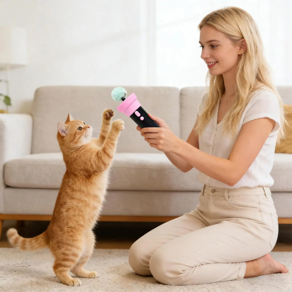 Interactive Cat Toy Electronic Cat Interactive Teaser Toy Kitten Stress Relief Game for Entertainment Enrichment Training Indoor