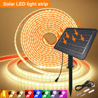 24V LED Light Strip Solar Waterproof 8 Modes 2835 120LEDs/m White Red Green Blue Flexi Lamp IP68 Party Garden Outdoor Decoration