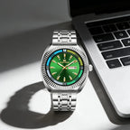New Gear Ring Steel Strip Watch For Men Doubles Calendar Night light Large Dial Waterproof Male Fashion Quartz Clock Watches