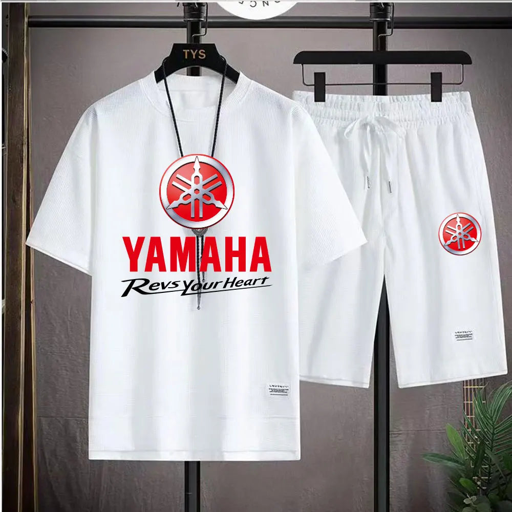 2026 Yamaha Racing Men's Sport Clothing Set Spring/Summer Short Sleeve T-Shirt & Sports Shorts Running Men's Athletic Wear