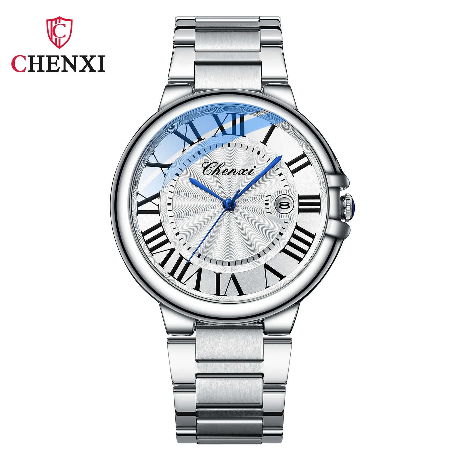 CHENXI 039 Couple Exquisite Watch Quartz Top Brand Luxury Fashion Stainless Steel Silver White Male and Female Couple Watch Gift