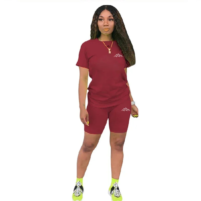2026 Summer Two Piece Set for Women T-Shirts O-Neck Shorts Daily Short Sleeve Tracksuit Matching Hot Sales Casual Woman Clothing