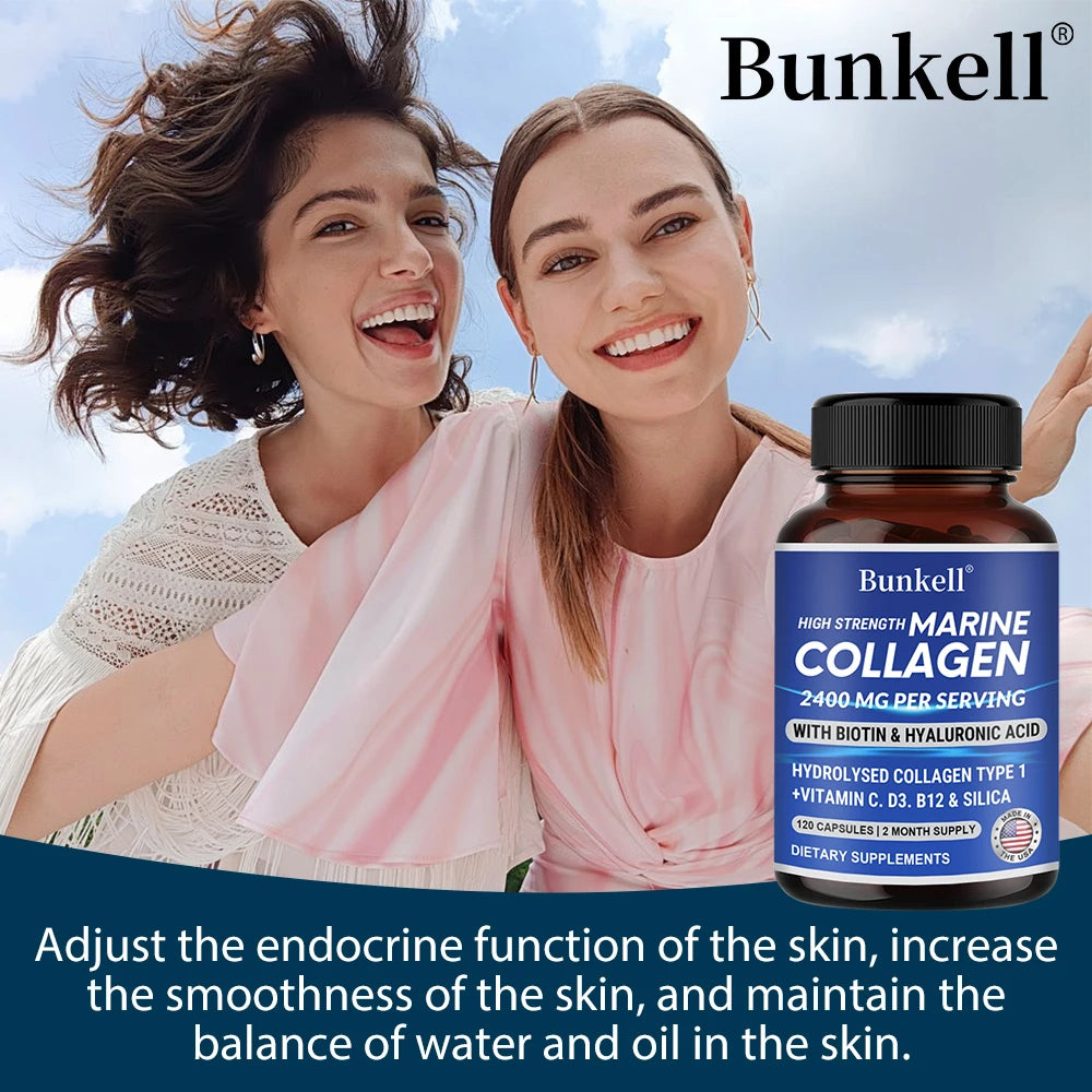 Collagen Capsules - with Biotin,Hyaluronic Acid,Support Joint Cartilage,Collagen Production and Calcium Absorption,Immune Health