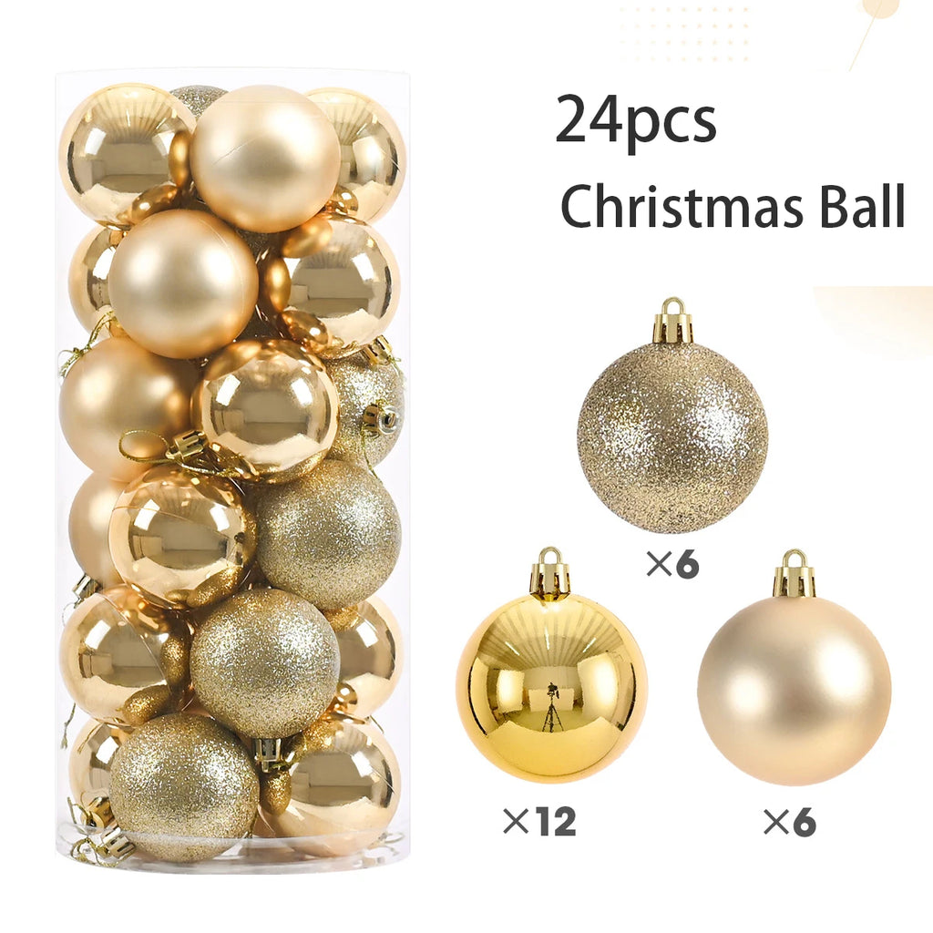 24Pcs 3CM Christmas Ball Christmas Tree Decoration Ornaments for Home Decor Halloween New Year Navidad Pendant Ball Accessory