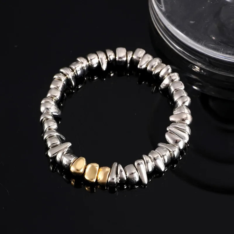 4pcsset Fashion Bracelets For Women New Vintage Irregular CCB Beads Imitation Pearl Chain Jewelry Valentine's Gift