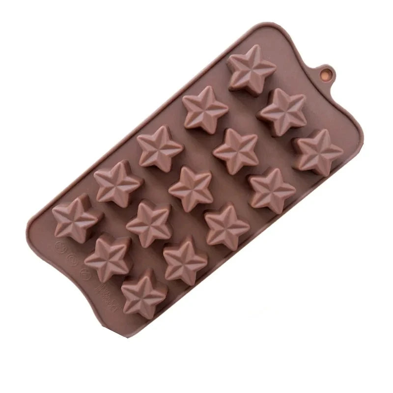 1PC Five-Pointed Star Silicone Chocolate Mold Creative Jelly Christmas Candy DIY Mold Ice Tray Baking Mold