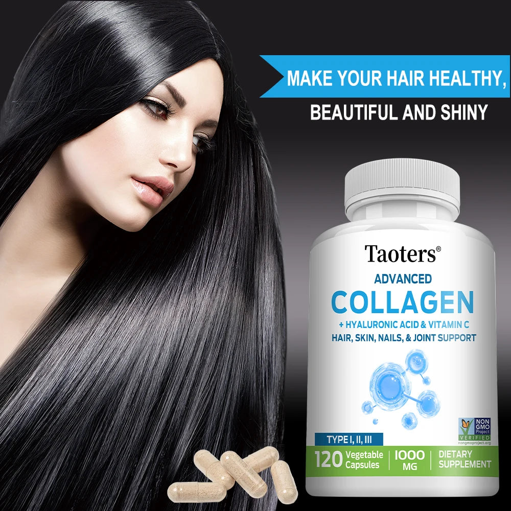 Multi Collagen Supplement - Vitamin C Whitening Skin Care Anti-aging Biotin Type I II III VX Hydrolyzed Collagen Supplement