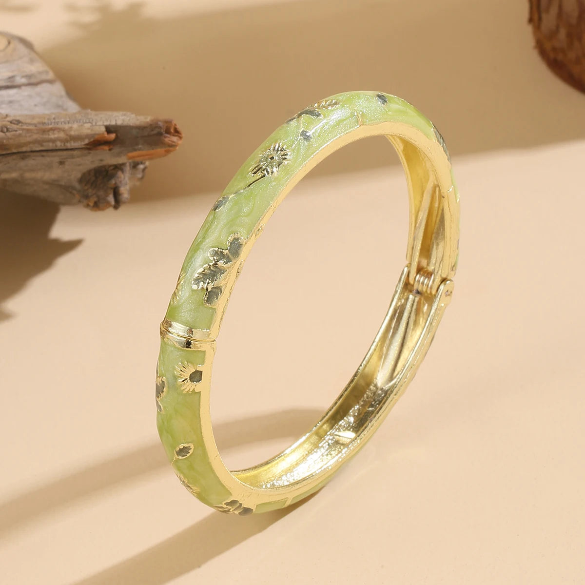 Jardme 4Pcs Set Bracelet For Women Vintage Small Flower Cloisonne Enamel Bangles Elegant Ethnic Style Women's Jewelry Set Gifts